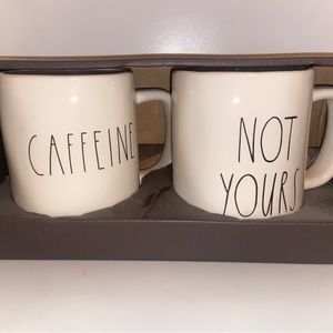 Large letter Rae Dunn coffee mugs